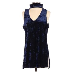 Heather by Bordeaux Blue Velvet Abba Top NWT M